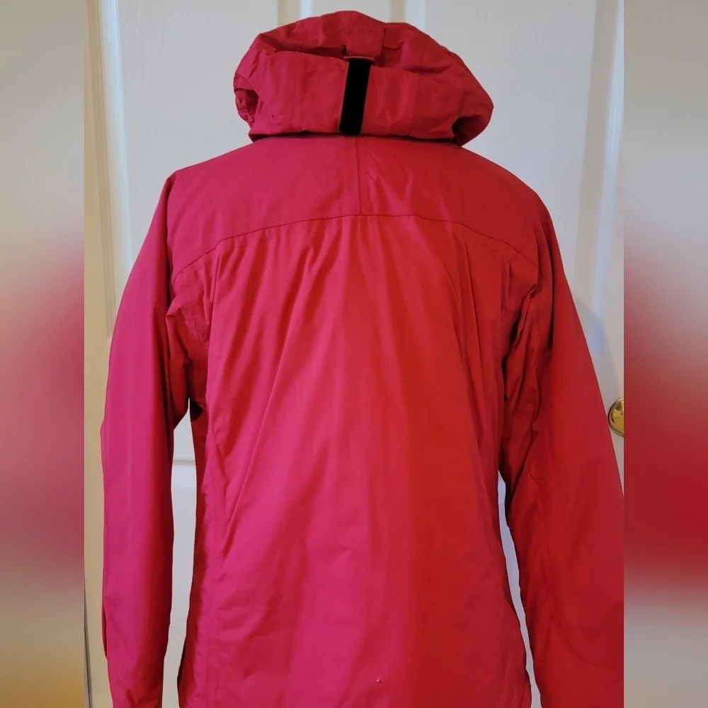 LADIES LANDS'‎ END RED JACKET WITH HOOD (sz small)